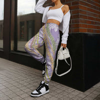 Purple Palaka Hawaii Leis Jogger Pants Hawaiian-plaid Elegant Tropical Vibes LT14 - Polynesian Pride