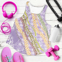 Purple Palaka Hawaii Leis Women Racerback Tank Hawaiian-plaid Elegant Tropical Vibes LT14 Purple - Polynesian Pride
