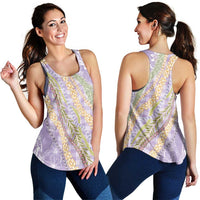 Purple Palaka Hawaii Leis Women Racerback Tank Hawaiian-plaid Elegant Tropical Vibes LT14 - Polynesian Pride