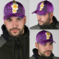 Purple Polynesia Classic Cap Plumeria Tropical Leaves With Galaxy Polynesian Art LT14