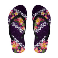 Purple Polynesia Flip Flops Plumeria Hibiscus Tropical Vibes - Polynesian Pride