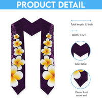 Purple Polynesia Graduation Stole Plumeria Tropical Leaves With Galaxy Polynesian Art