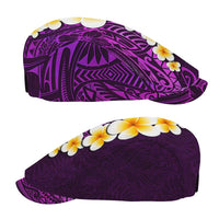 Purple Polynesia Jeff Hat Plumeria Tropical Leaves Galaxy Polynesian Art - Polynesian Pride