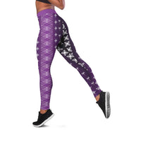 Purple Samoa Malu Tattoo Inspired Leggings