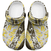 Rearea Tahiti Tiare Monstera Clogs Shoes Polynesian Pattern Curve Style - Polynesian Pride