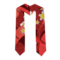 Red Banana Leaf Hawaii Graduation Stole Lau Maia Plumeria Tropical Summer Vibes LT14 - Polynesian Pride