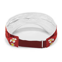 Red Banana Leaf Hawaii Sun Visor Cap Lau Maia Plumeria Tropical Summer Vibes LT14 - Polynesian Pride