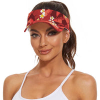 Red Banana Leaf Hawaii Sun Visor Cap Lau Maia Plumeria Tropical Summer Vibes LT14 - Polynesian Pride