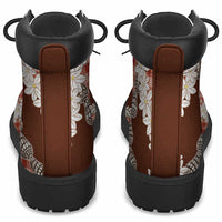 Red Hawaii Tiare and Shell Lei All Season Boots Hawaiian Palaka Luxury Vibes LT14 - Polynesian Pride