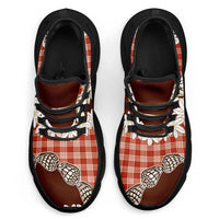Red Hawaii Tiare and Shell Lei Clunky Sneakers Hawaiian Palaka Luxury Vibes LT14 - Polynesian Pride