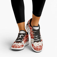 Red Hawaii Tiare and Shell Lei Low Sneakers Hawaiian Palaka Luxury Vibes LT14 - Polynesian Pride
