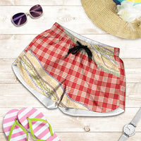 Red Palaka Hawaii Leis Elegant Vibes Shorts for Women