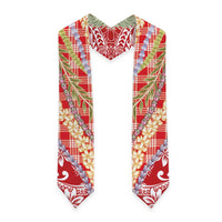 Red Palaka Hawaii Leis Graduation Stole Hawaiian-plaid Elegant Tropical Vibes LT14 - Polynesian Pride
