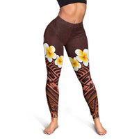 Red Polynesia Leggings Plumeria Tropical Leaves With Galaxy Polynesian Art - Polynesian Pride