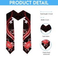 Red Polynesian Pattern With Tropical Flowers Graduation Stole LT05 - Polynesian Pride