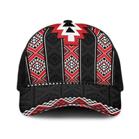 Red Taniko Aotearoa Baseball Net Cap Niho Taniwha Mix Poutama LT14 One Size Black Red - Polynesian Pride