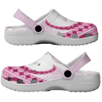 Rose Pink Polynesian Tribal Turtle Floral Pattern Clogs Shoes - Polynesian Pride