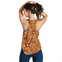 Rotuma Faiakse'ea 'e Kirisimasi Women Racerback Tank Pacific Patchwork Xmas Vibes - Polynesian Pride