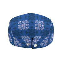 Royal Blue Hawaiian Quilt Jeff Hat Hawaii Pineapple Monstera Palaka Motifs - Polynesian Pride
