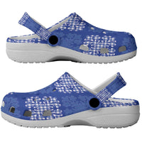 Royal Blue Palaka Quilt Hawaii Clogs Shoes Traditional Hawaii-plaid Pattern - Polynesian Pride