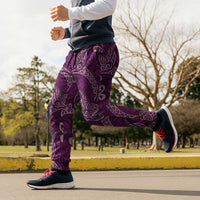 Royal Purple Monstera Jogger Pants Polynesian Tribal Pattern LT01 - Polynesian Pride