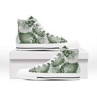 Sage Green Aloha Hawaii High Top Shoes Monstera Hibiscus Plumeria Seamless Vibes LT14 - Polynesian Pride