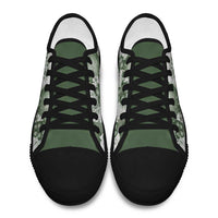 Sage Green Aloha Hawaii Low Top Shoes Monstera Hibiscus Plumeria Seamless Vibes LT14 - Polynesian Pride