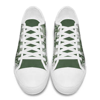 Sage Green Aloha Hawaii Low Top Shoes Monstera Hibiscus Plumeria Seamless Vibes LT14 - Polynesian Pride