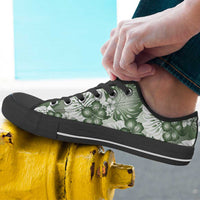 Sage Green Aloha Hawaii Low Top Shoes Monstera Hibiscus Plumeria Seamless Vibes LT14 - Polynesian Pride
