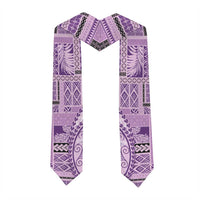 Samoa Siapo Elegant Graduation Stole Hibiscus Violet Motifs
