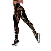 Samoa Siapo Motif Leggings Classic Style - Black Ver LT7 Black - Polynesian Pride