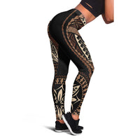 Samoa Siapo Motif Leggings Classic Style - Black Ver LT7 - Polynesian Pride