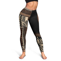 Samoa Siapo Motif Leggings Classic Style - Black Ver LT7 - Polynesian Pride