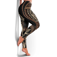 Samoa Siapo Motif Leggings Classic Style - Black Ver LT7 - Polynesian Pride