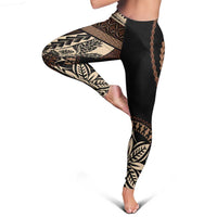 Samoa Siapo Motif Leggings Classic Style - Black Ver LT7 - Polynesian Pride