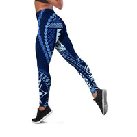 Samoa Siapo Motif Leggings Classic Style - Bue Ver LT7 Blue - Polynesian Pride