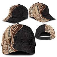 Samoa Siapo Tapa Pattern Half Style Classic Cap Beige Color LT03 - Polynesian Pride