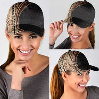 Samoa Siapo Tapa Pattern Half Style Classic Cap Beige Color LT03 - Polynesian Pride