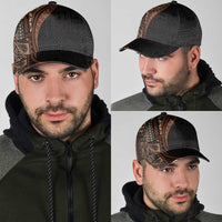 Samoa Siapo Tapa Pattern Half Style Classic Cap Black Color LT03
