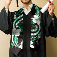Samoa Siapo Tribal Pattern Graduation Stole Forest Green Polynesian Plumeria Tapa Motif LT9