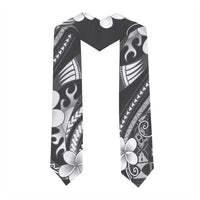 Samoa Siapo Tribal Pattern Graduation Stole Light Gray Polynesian Plumeria Tapa Motif