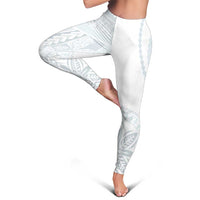 Samoa White Sunday Leggings Classic Siapo Style LT7 - Polynesian Pride