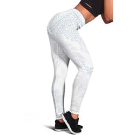 Samoa White Sunday Leggings Hibiscus Special LT7 - Polynesian Pride