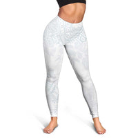 Samoa White Sunday Leggings Hibiscus Special LT7 - Polynesian Pride