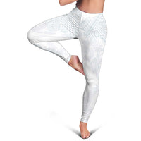 Samoa White Sunday Leggings Hibiscus Special LT7 - Polynesian Pride