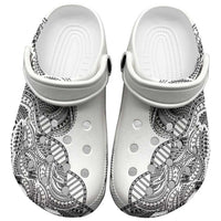 Samoan DNA Art Tattoo Clogs Shoes Polynesian Pattern White Color LT03 White - Polynesian Pride