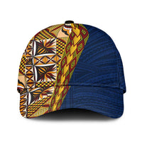 Samoan Siapo Classic Cap Tatau Pattern Half Style LT03 Universal Fit Yellow - Polynesian Pride