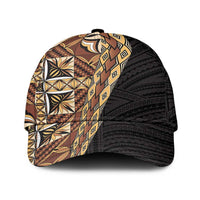 Samoan Siapo Classic Cap Tatau Pattern Half Style Retro Mode LT03 Universal Fit Brown - Polynesian Pride