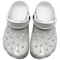 Samoan Traditional Art Tattoos Clogs Shoes Tatau Roman Reigns White Color - Polynesian Pride