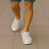 Samoan Traditional Art Tattoos Clogs Shoes Tatau Roman Reigns White Color - Polynesian Pride